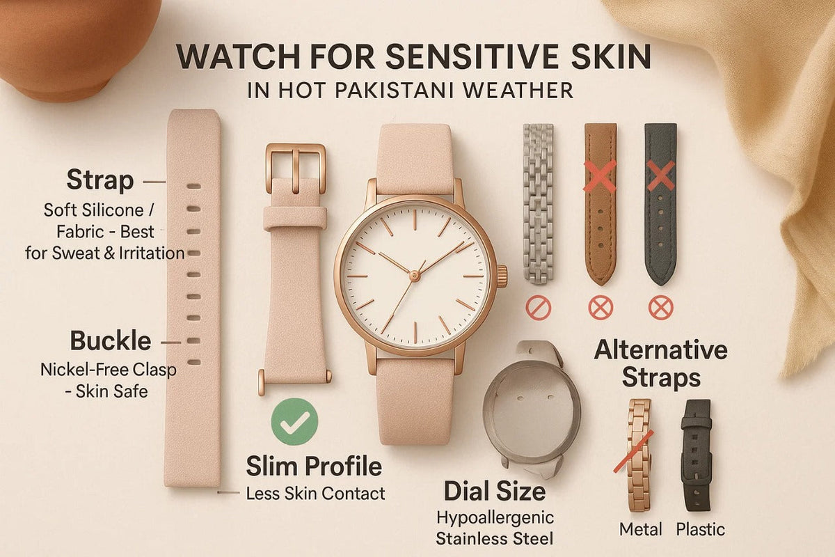 Best Watch Strap for Sensitive Skin in Pakistan’s Weather
