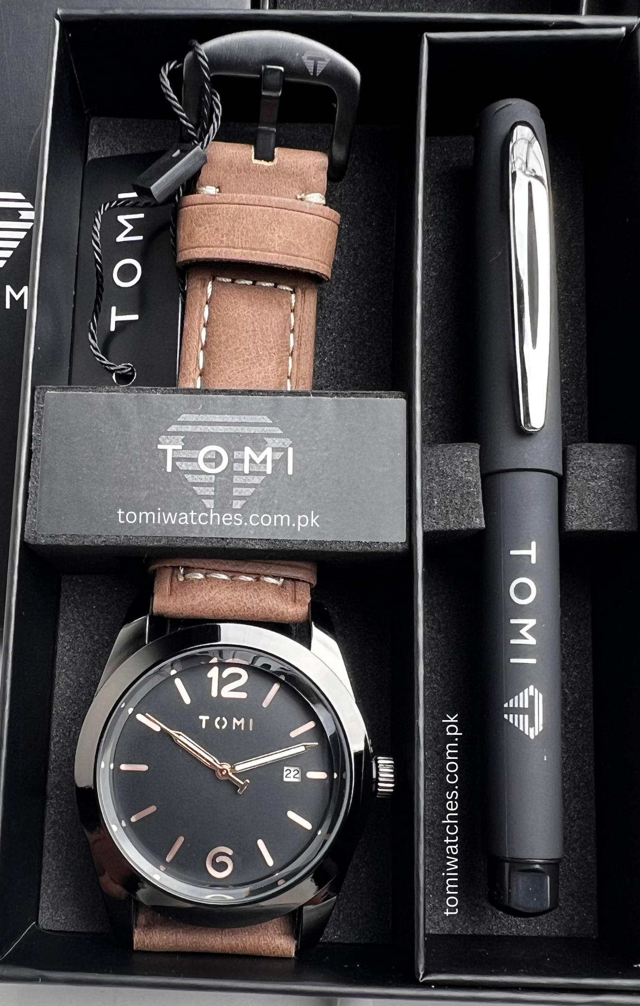 TOMI T-095 Men's Watch with Pen Gift Set - Tomi Watches