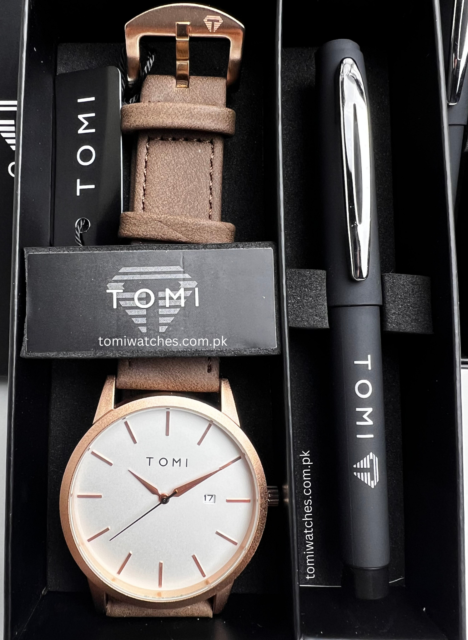 TOMI T-071 Men Watch Date with Pen Gift Set - Tomi Watches