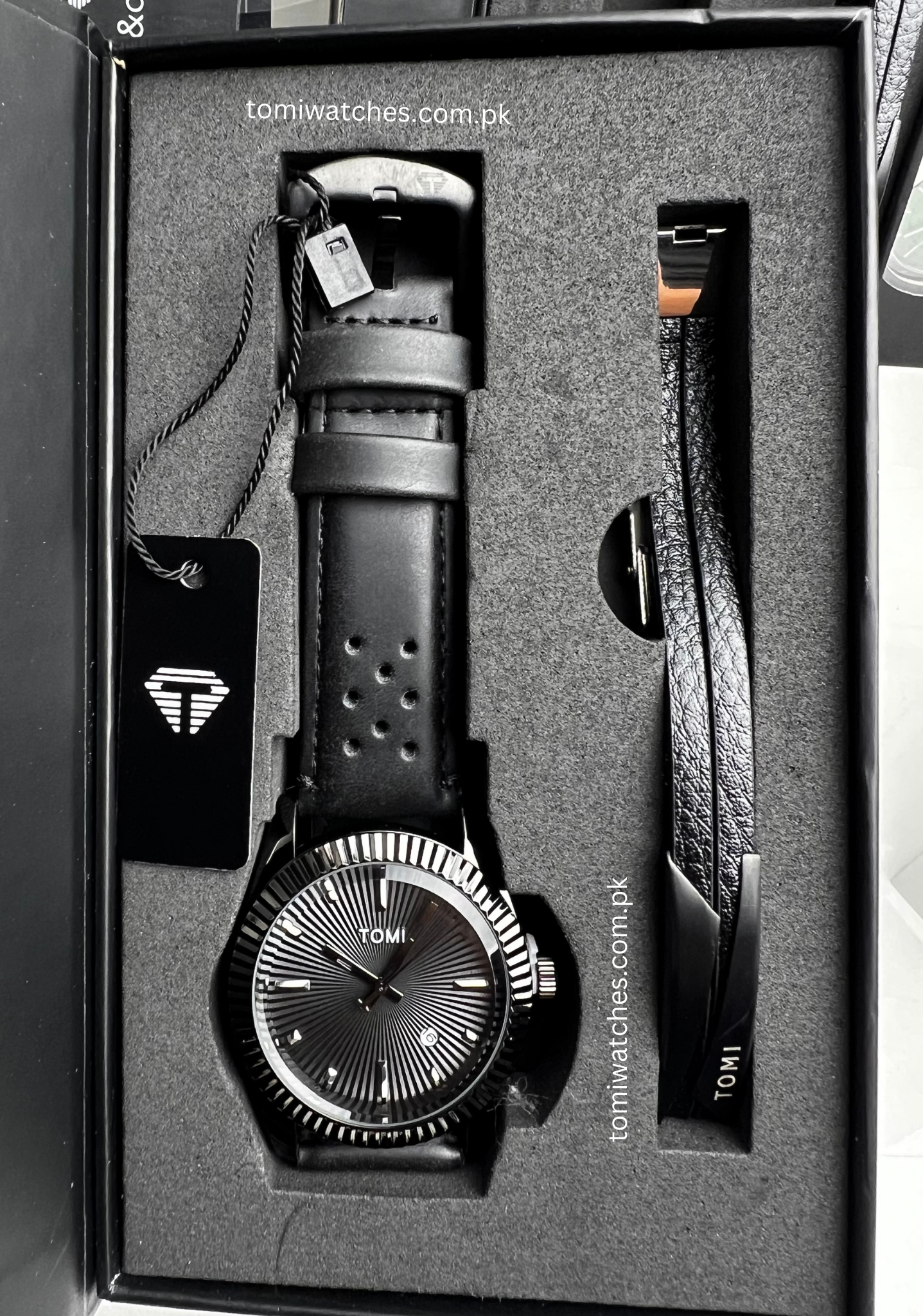 TOMI T-098 Stylish Men's Watch & Bracelet Gift Set - Tomi Watches