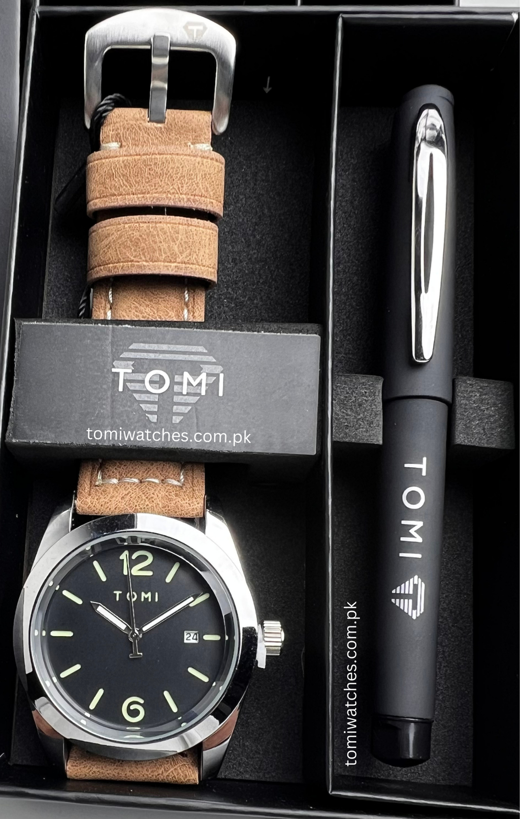 TOMI T-095 Men's Watch with Pen Gift Set - Tomi Watches