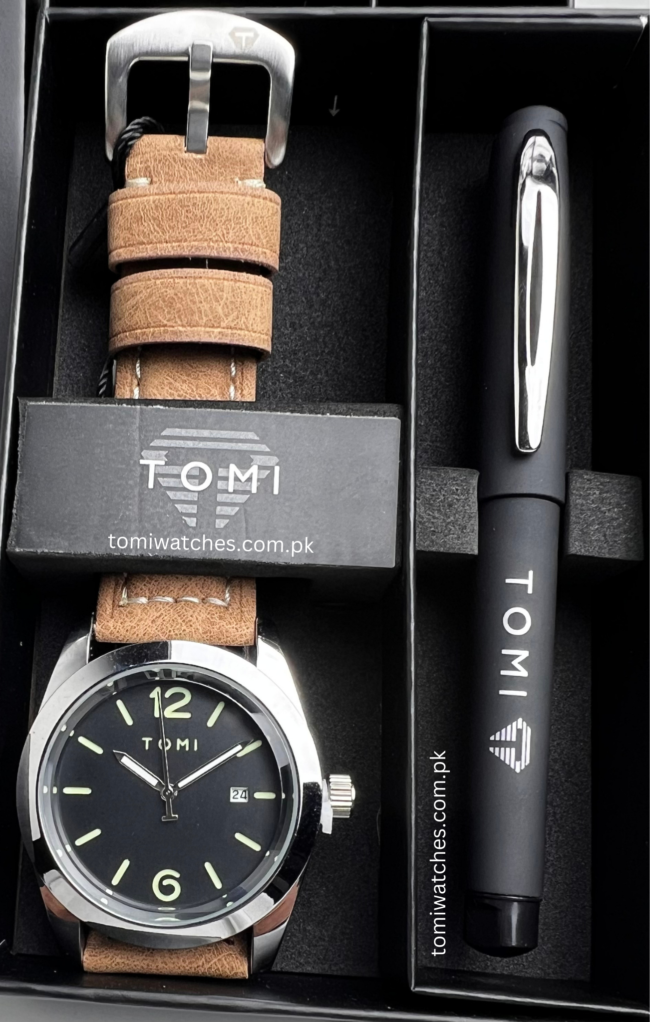 TOMI T-095 Men's Watch with Pen Gift Set - Tomi Watches