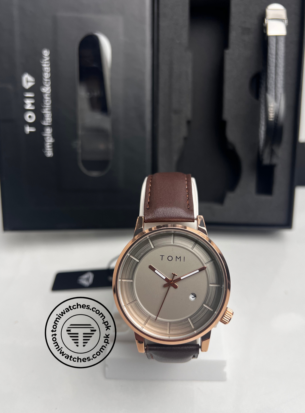 TOMI T-101 Stylish Watch & Bracelet Set for Men - Tomi Watches
