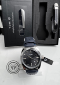TOMI T-098 blue dial leather watch with matching blue strap