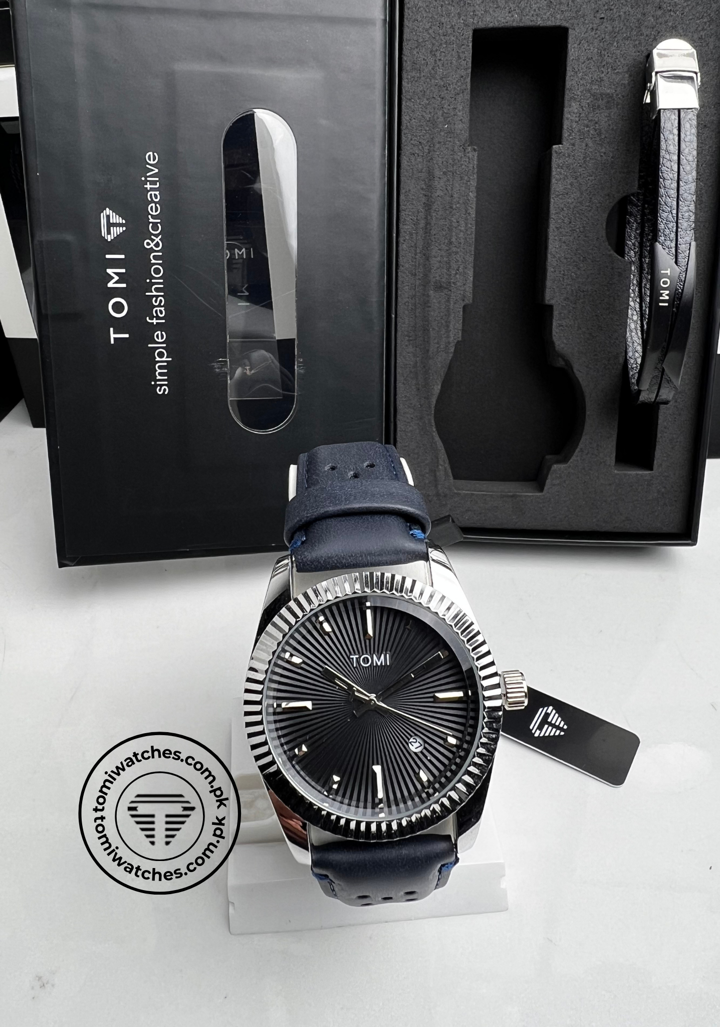TOMI T-098 Stylish Men's Watch & Bracelet Gift Set - Tomi Watches