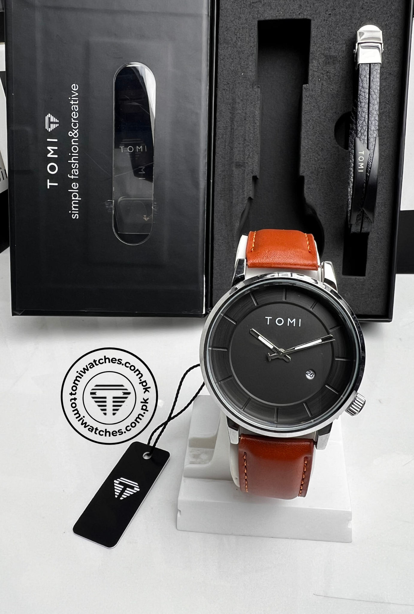TOMI T-101 Stylish Watch & Bracelet Set for Men - Tomi Watches