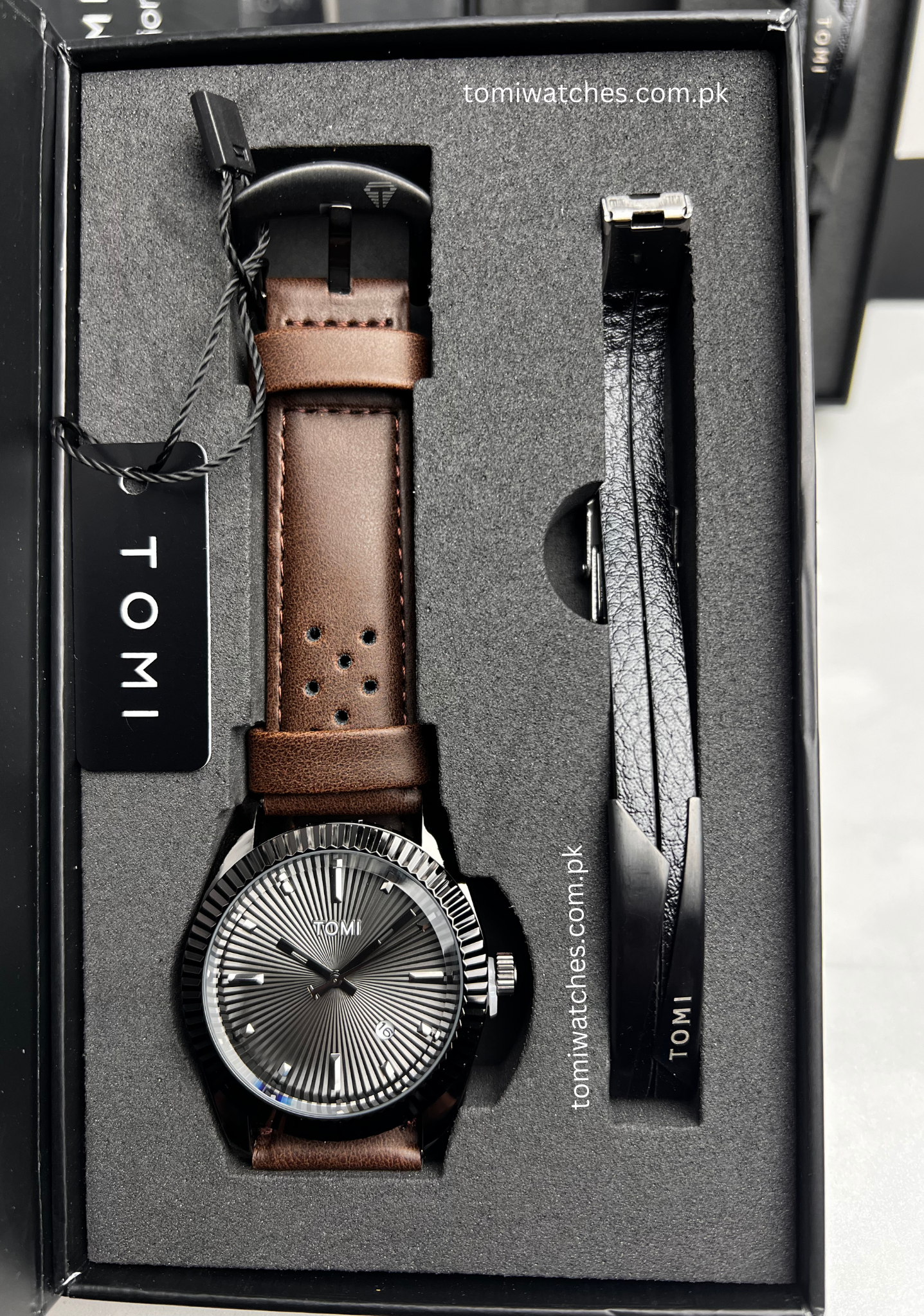 TOMI T-098 Stylish Men's Watch & Bracelet Gift Set - Tomi Watches