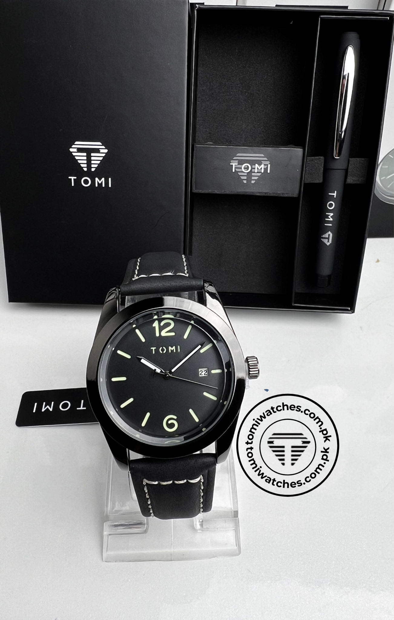 TOMI T-095 Men's Watch with Pen Gift Set - Tomi Watches
