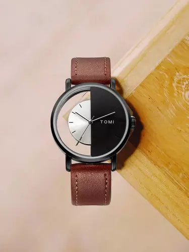 TOMI T-080 Unisex Half Transparent Watch - Tomi Watches