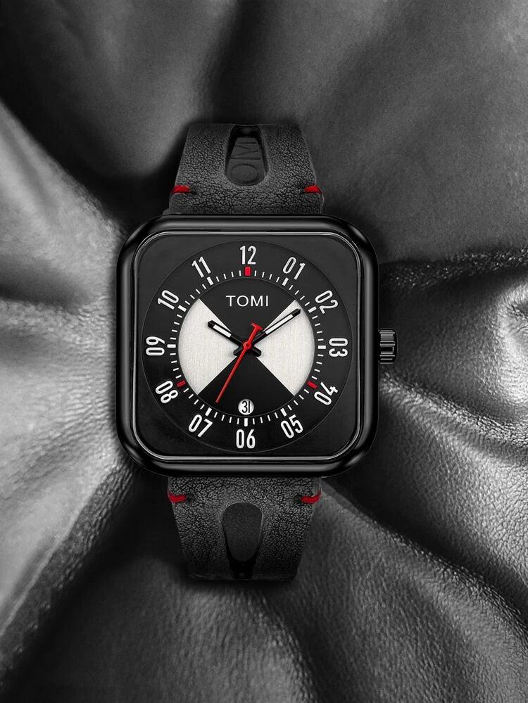 TOMI T-094 Luxury Watch Date Quartz Square Dial - Tomi Watches