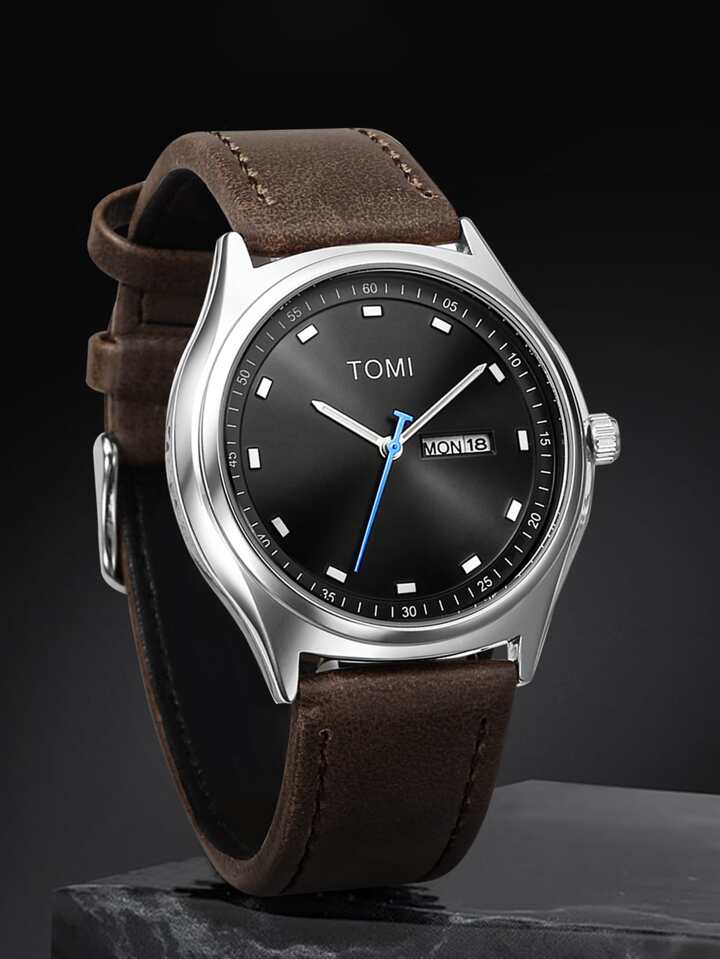 TOMI T-030 Men's Watch Quartz Leather Straps - Tomi Watches
