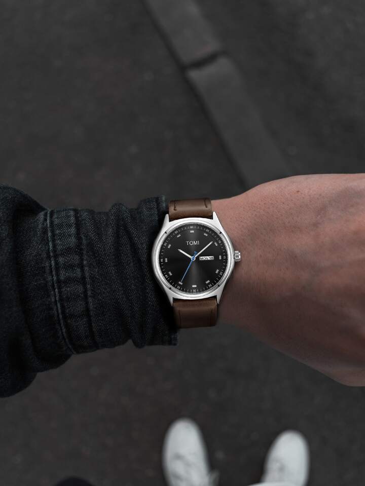 TOMI T-030 Men's Watch Quartz Leather Straps - Tomi Watches