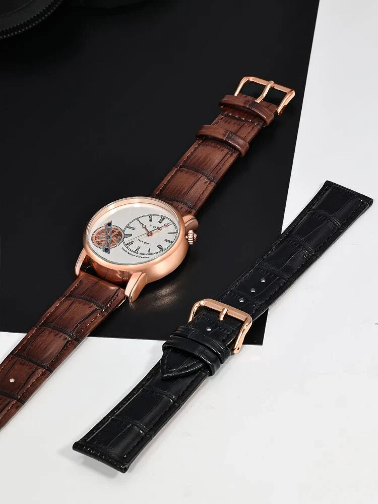 TOMI T-103 Face Gear Dual Strap Watch - Tomi Watches
