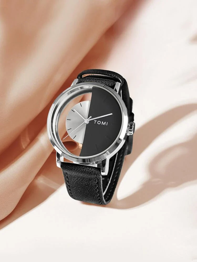 TOMI T-080 Unisex Half Transparent Watch - Tomi Watches