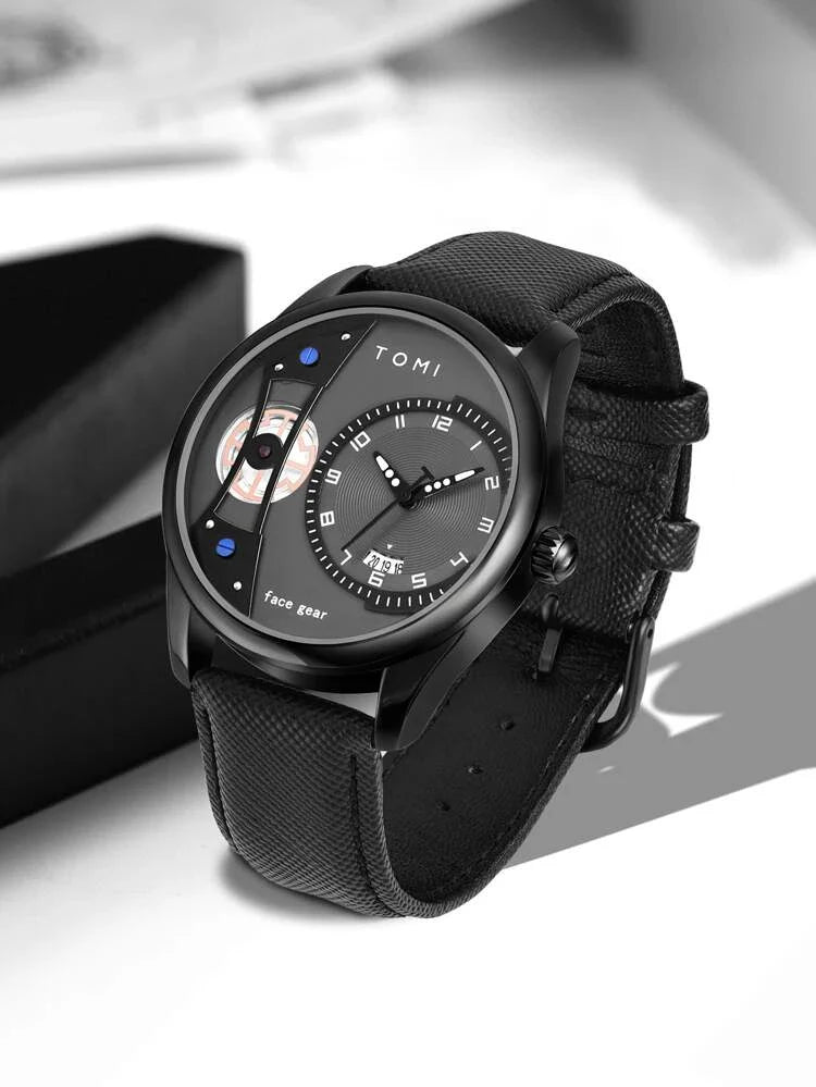 TOMI T-105 Dual Strap Face Gear Watch - Tomi Watches