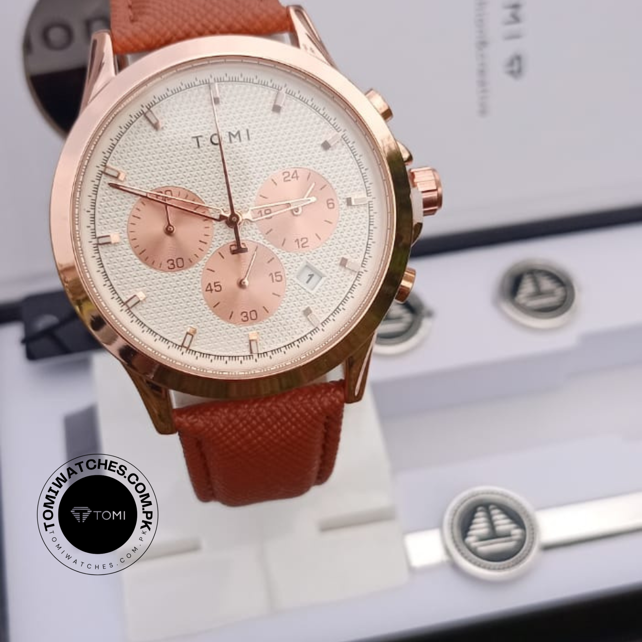 Tomi T-604 Men’s Luxury Stainless Steel Watch with Tomi Logo Cufflinks | Premium Quartz Wristwatch - Tomi Watches