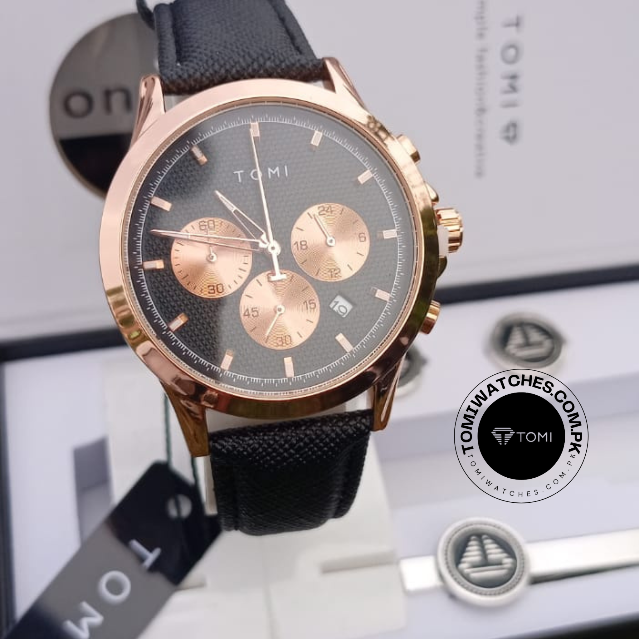 Tomi T-604 Men’s Luxury Stainless Steel Watch with Tomi Logo Cufflinks | Premium Quartz Wristwatch - Tomi Watches