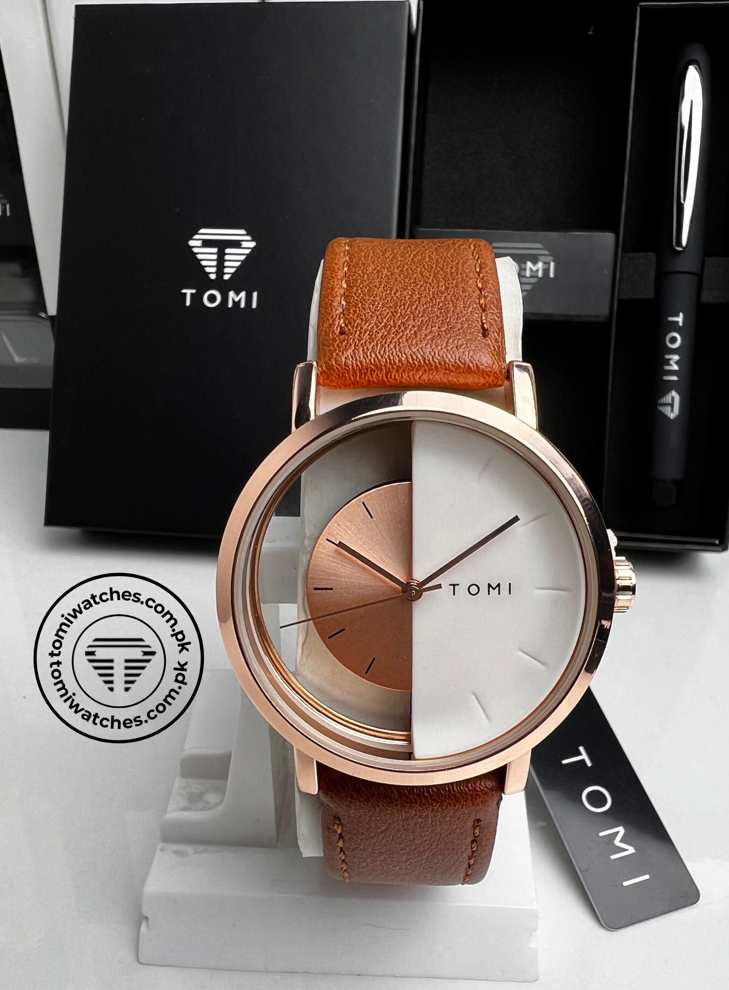 TOMI T-080 Unisex Watch with Pen Gift Set - Tomi Watches