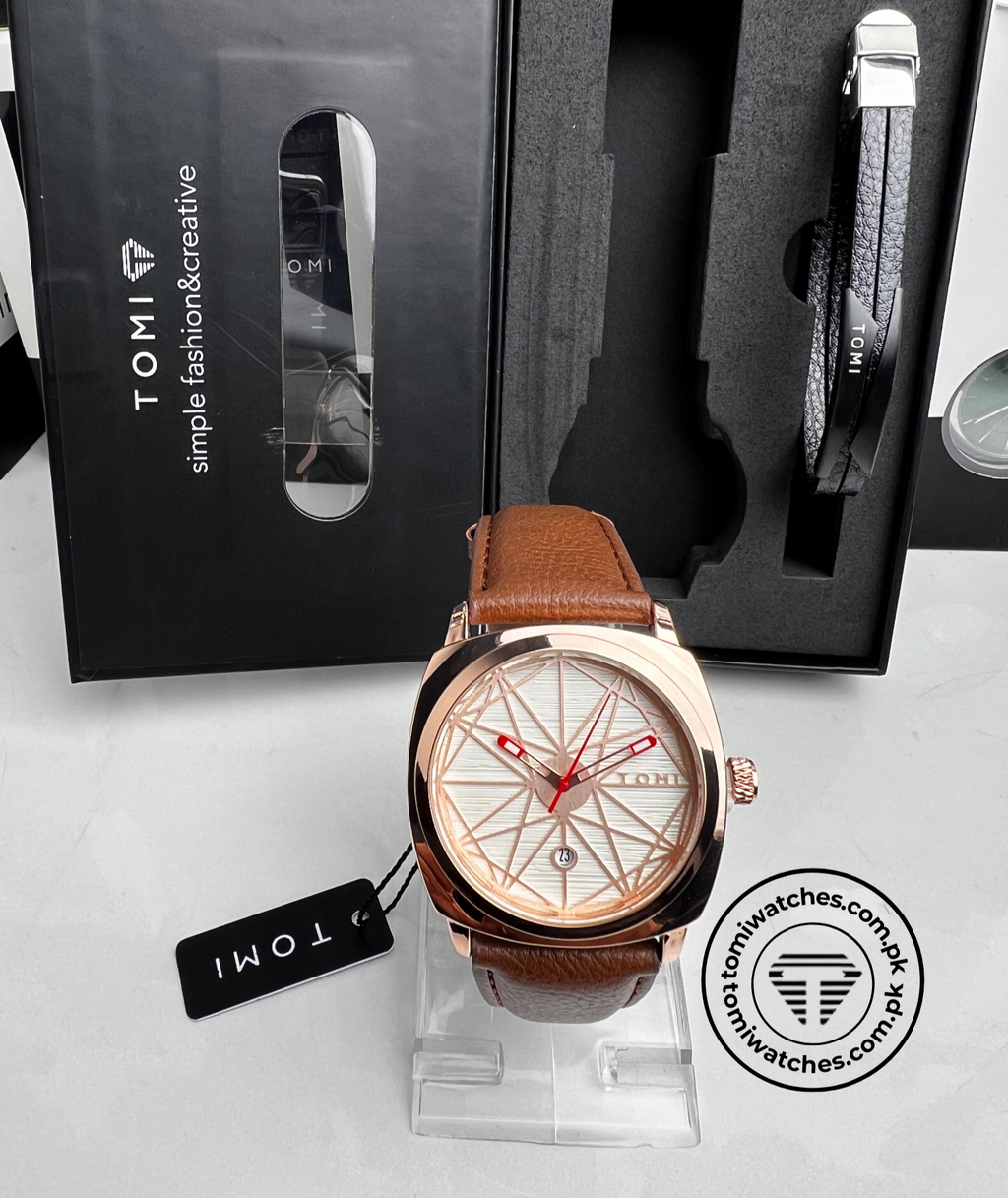 TOMI T-112 Stylish Men's Watch with Bracelet Gift Set - Tomi Watches