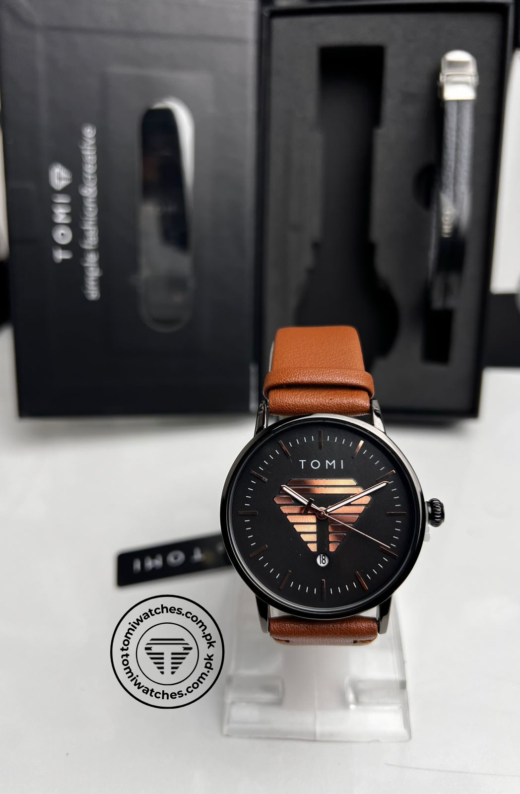 TOMI T-042 Stylish Men's Watch & Bracelet Gift Set - Tomi Watches