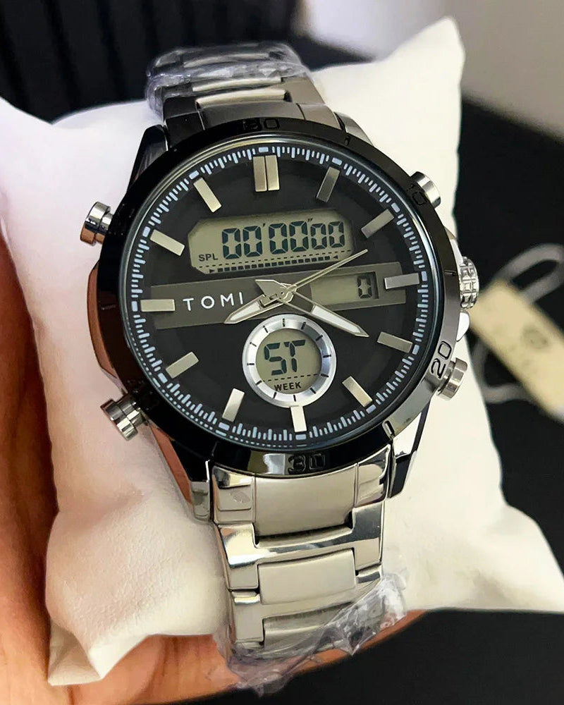 TOMI T-1956 High Quality Chain Watch Dual Time - Tomi Watches