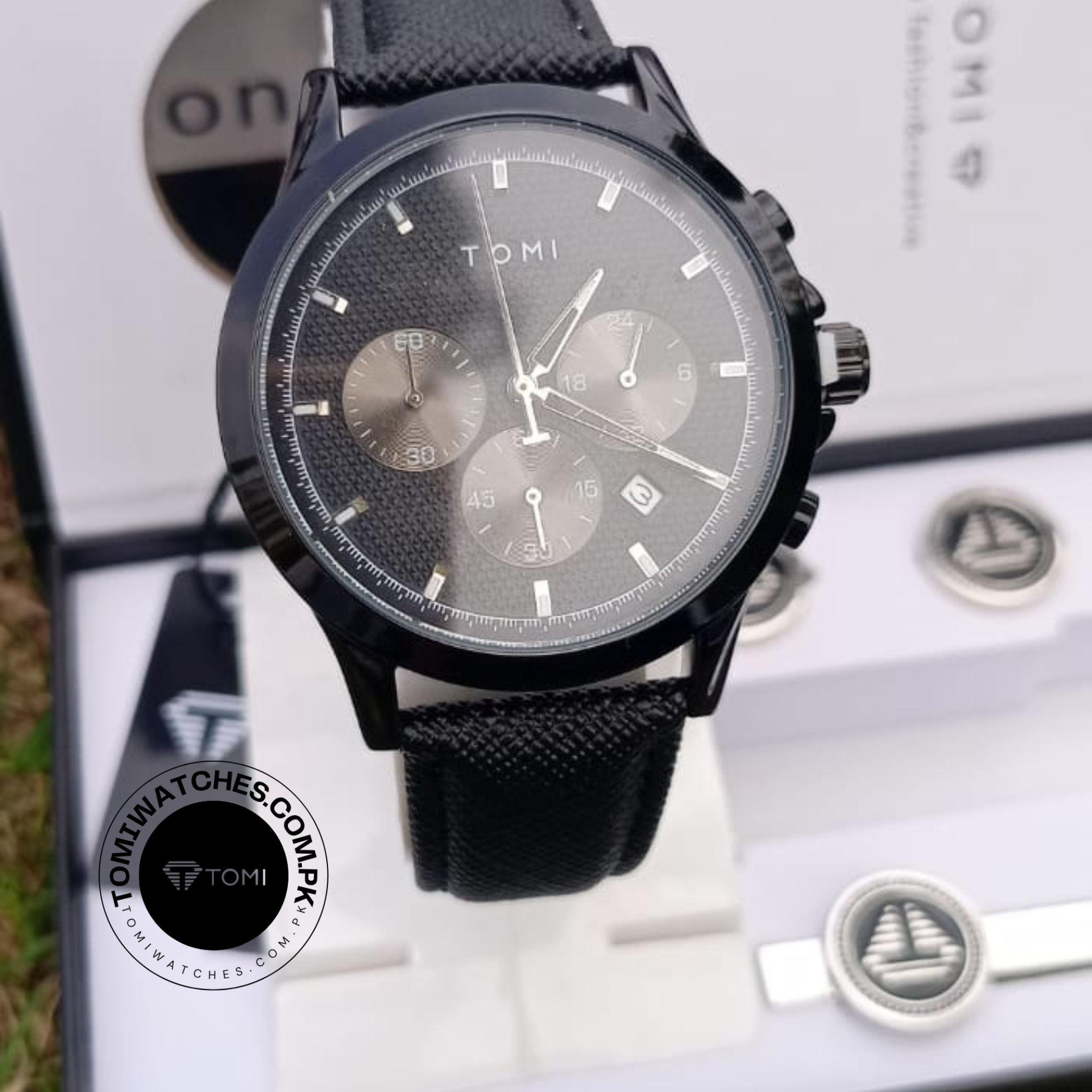 Tomi T-604 Men’s Luxury Stainless Steel Watch with Tomi Logo Cufflinks | Premium Quartz Wristwatch - Tomi Watches