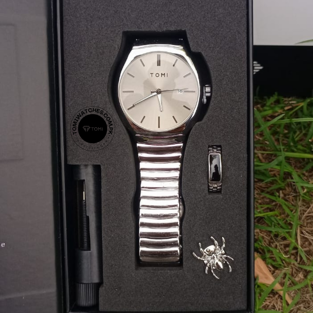 Tomi T-307 Luxury Quartz Stainless Steel Chain Wrist Watch for Mens | Elegant & Durable Timepiece - Tomi Watches
