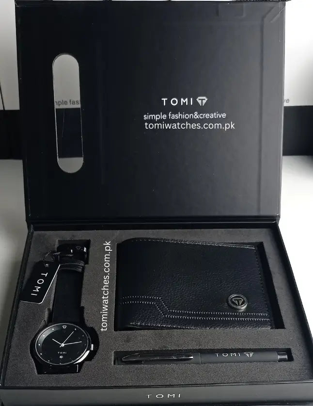 TOMI T-091 Luxury Gift Set Wallet, Pen & Watch - Tomi Watches