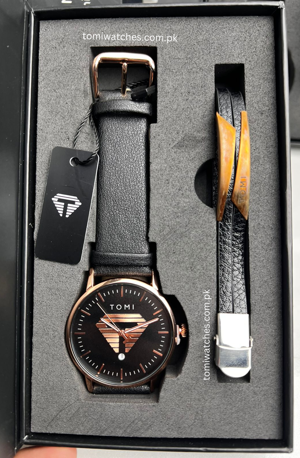 TOMI T-042 Stylish Men's Watch & Bracelet Gift Set - Tomi Watches