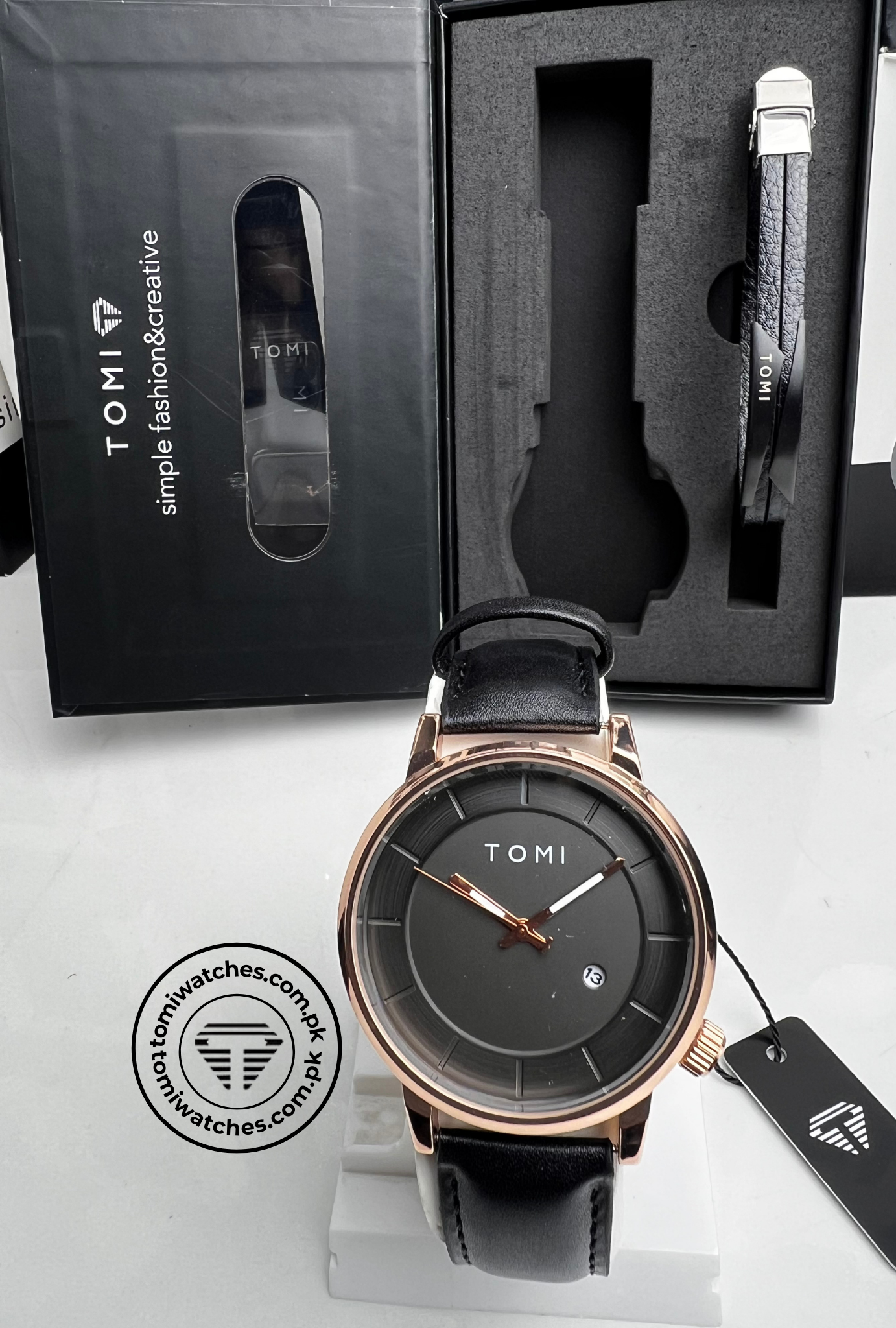 TOMI T-101 Stylish Watch & Bracelet Set for Men - Tomi Watches
