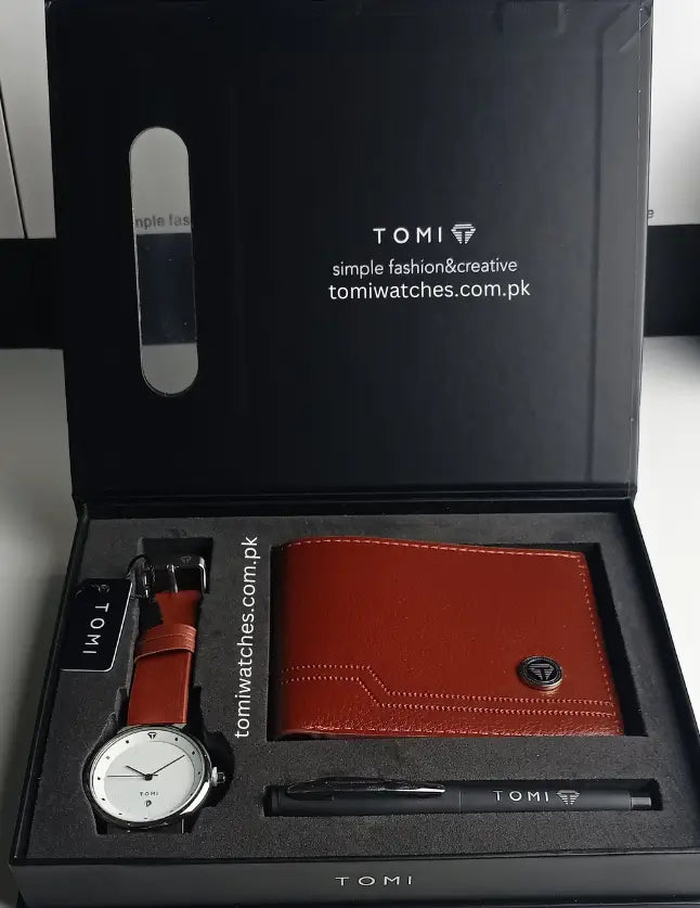 TOMI T-091 Luxury Gift Set Wallet, Pen & Watch - Tomi Watches