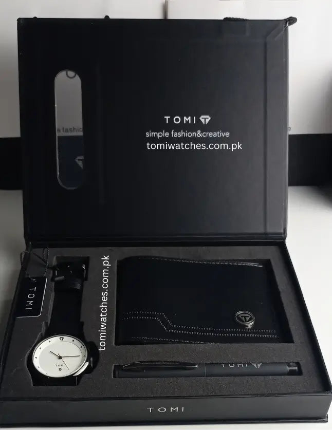 TOMI T-091 Luxury Gift Set Wallet, Pen & Watch - Tomi Watches