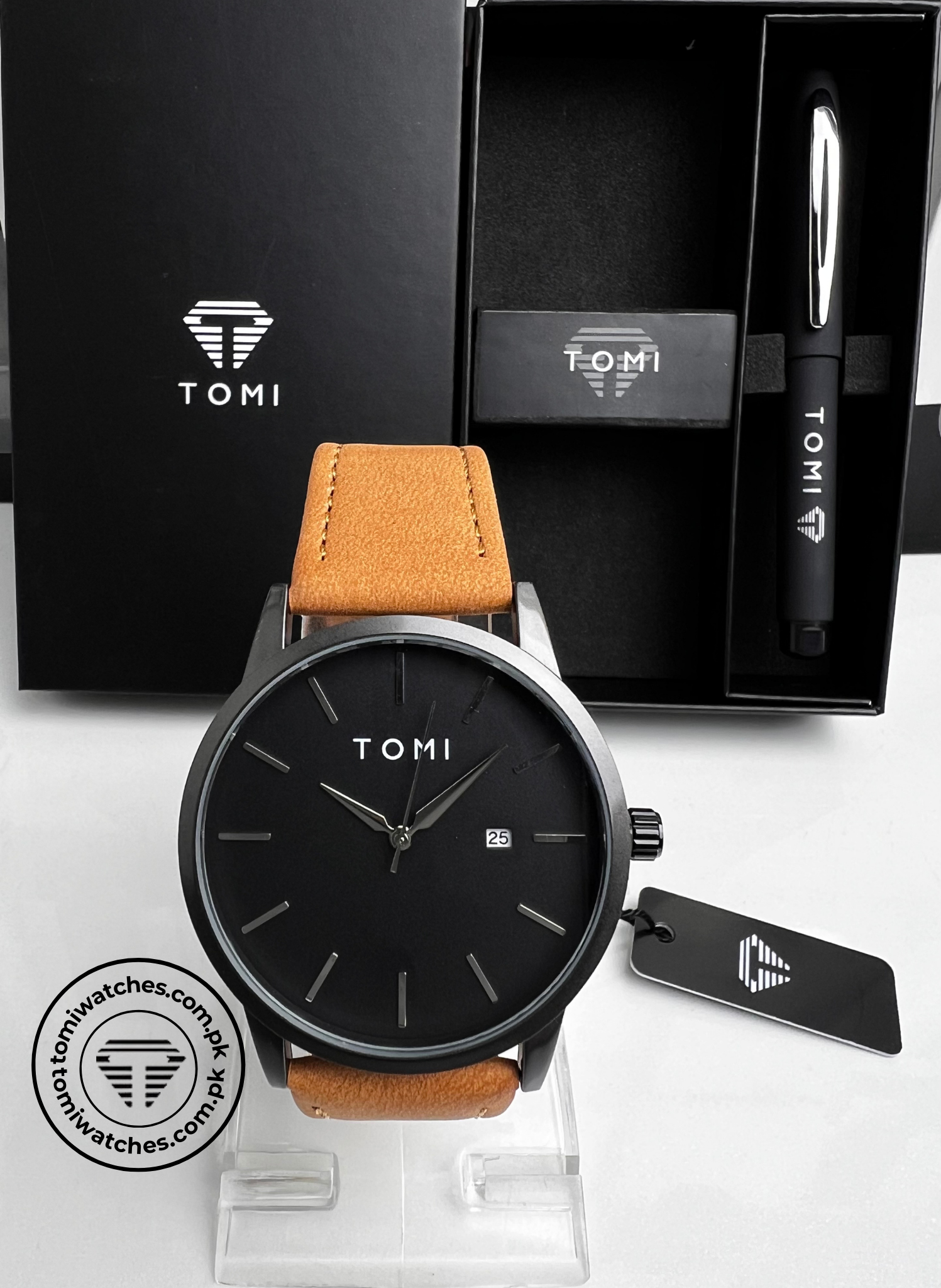 TOMI T-071 Men Watch Date with Pen Gift Set - Tomi Watches