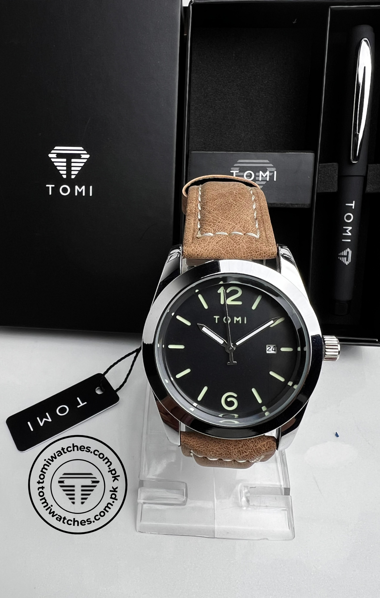 TOMI T-095 Men's Watch with Pen Gift Set - Tomi Watches