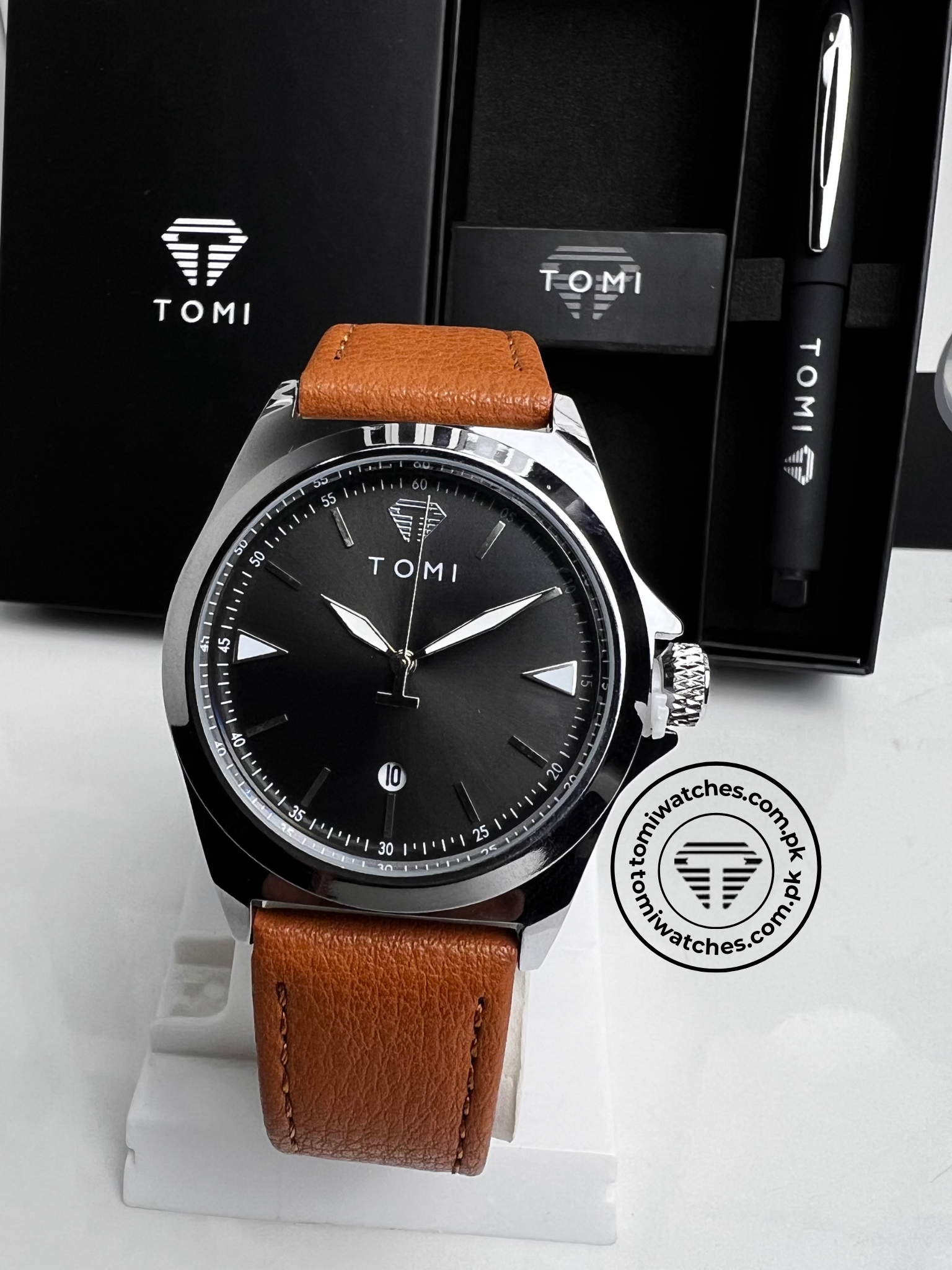 TOMI T-041 Business Watch with Pen Gift Set - Tomi Watches