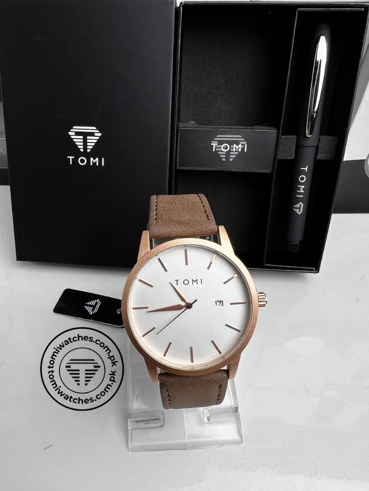 TOMI T-071 Men Watch Date with Pen Gift Set - Tomi Watches