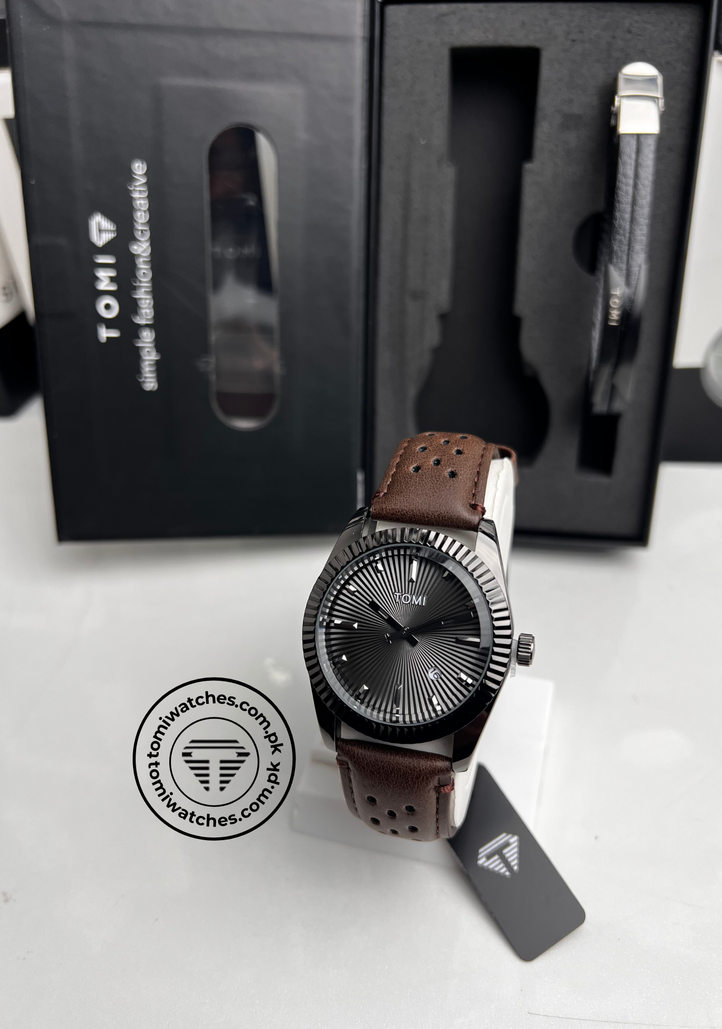 TOMI T-098 Stylish Men's Watch & Bracelet Gift Set - Tomi Watches