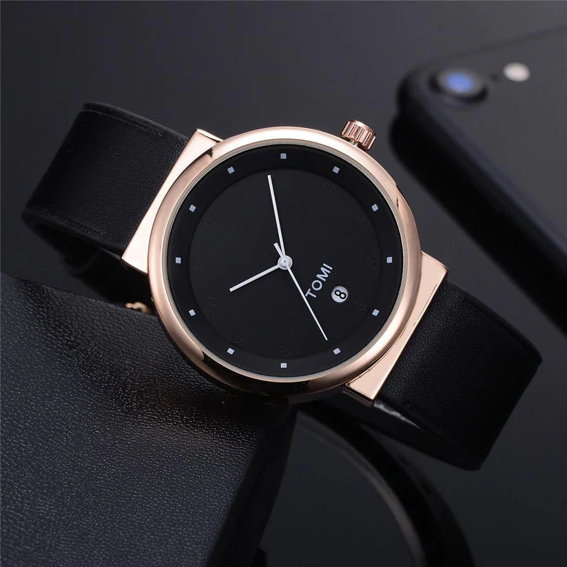 TOMI T-091 Men's Round Dial Watch - Tomi Watches