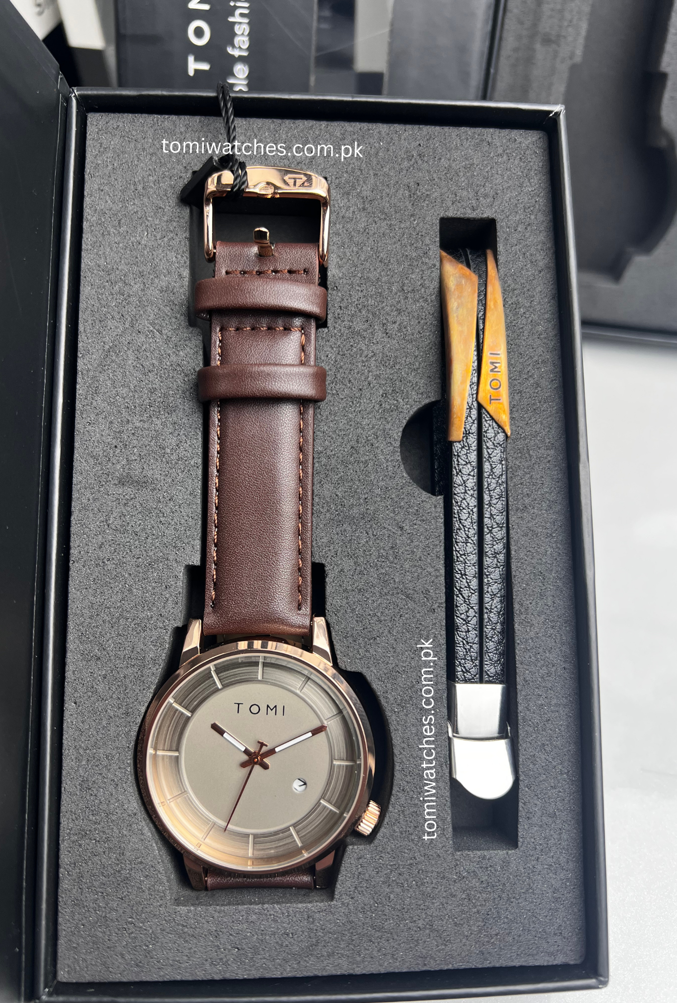 TOMI T-101 Stylish Watch & Bracelet Set for Men - Tomi Watches