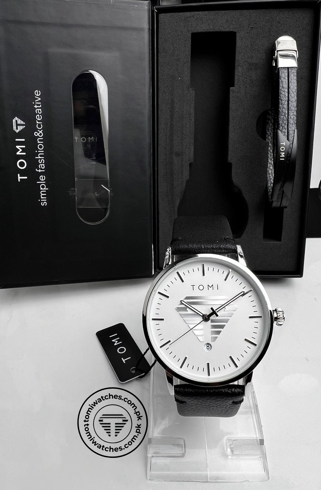TOMI T-042 Stylish Men's Watch & Bracelet Gift Set - Tomi Watches