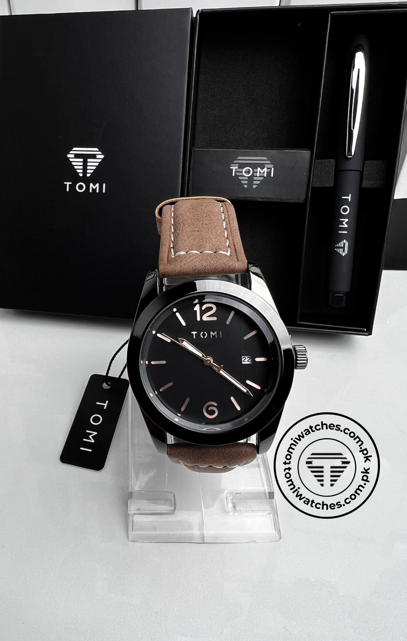 TOMI T-095 Men's Watch with Pen Gift Set - Tomi Watches