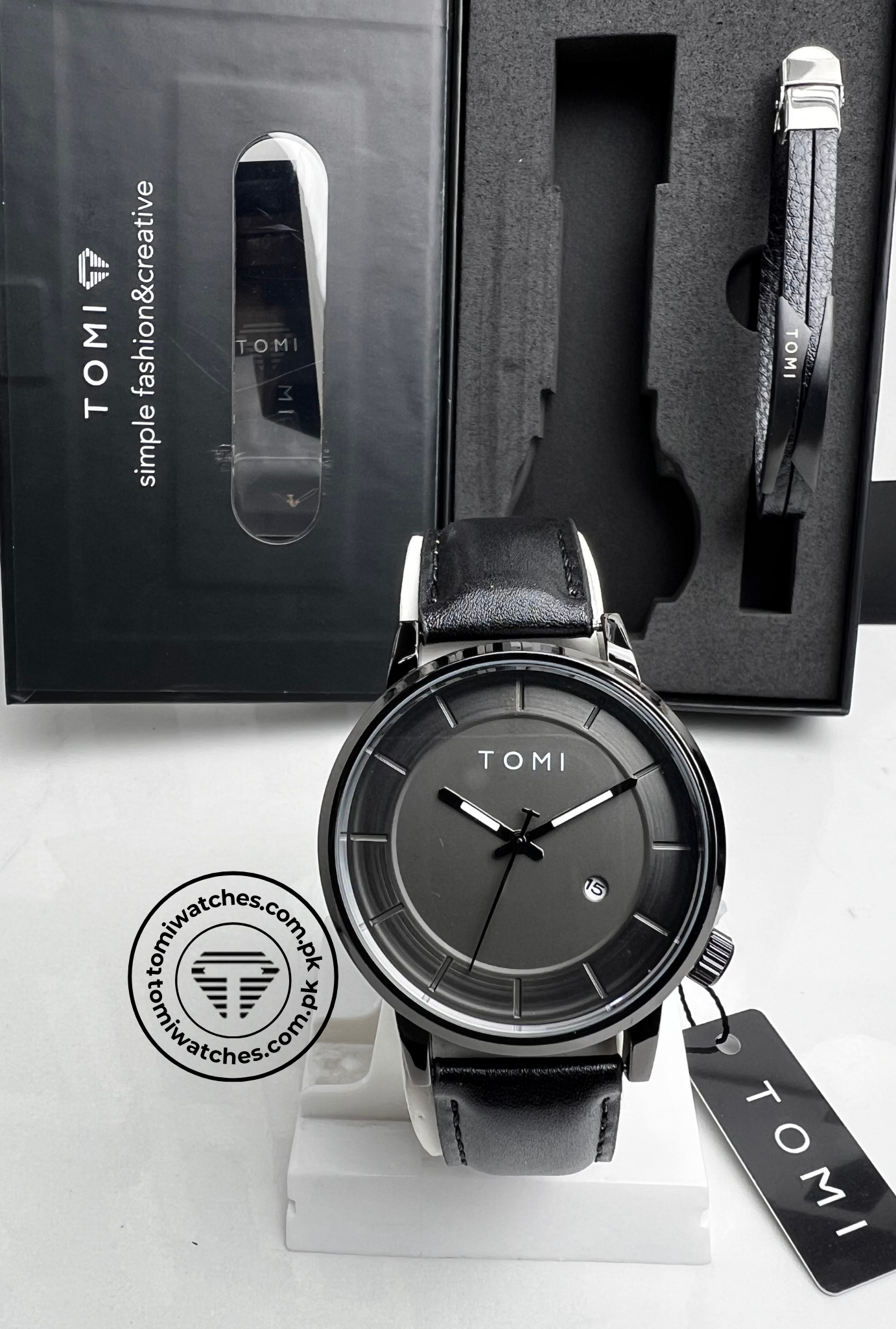 TOMI T-101 Stylish Watch & Bracelet Set for Men - Tomi Watches