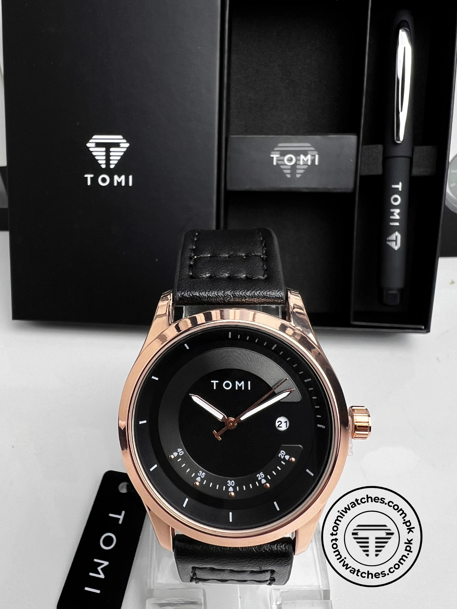 TOMI T-099 Men's Watch with Pen Gift Set - Tomi Watches