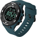 TOMI T-214 Men's Digital Sports Watch - Deep teal green digital sports watch displayed upright.