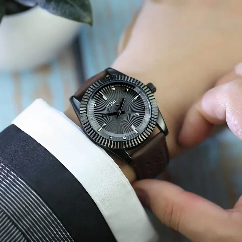 TOMI T-098 Stylish Men's Watch & Bracelet Gift Set - Tomi Watches