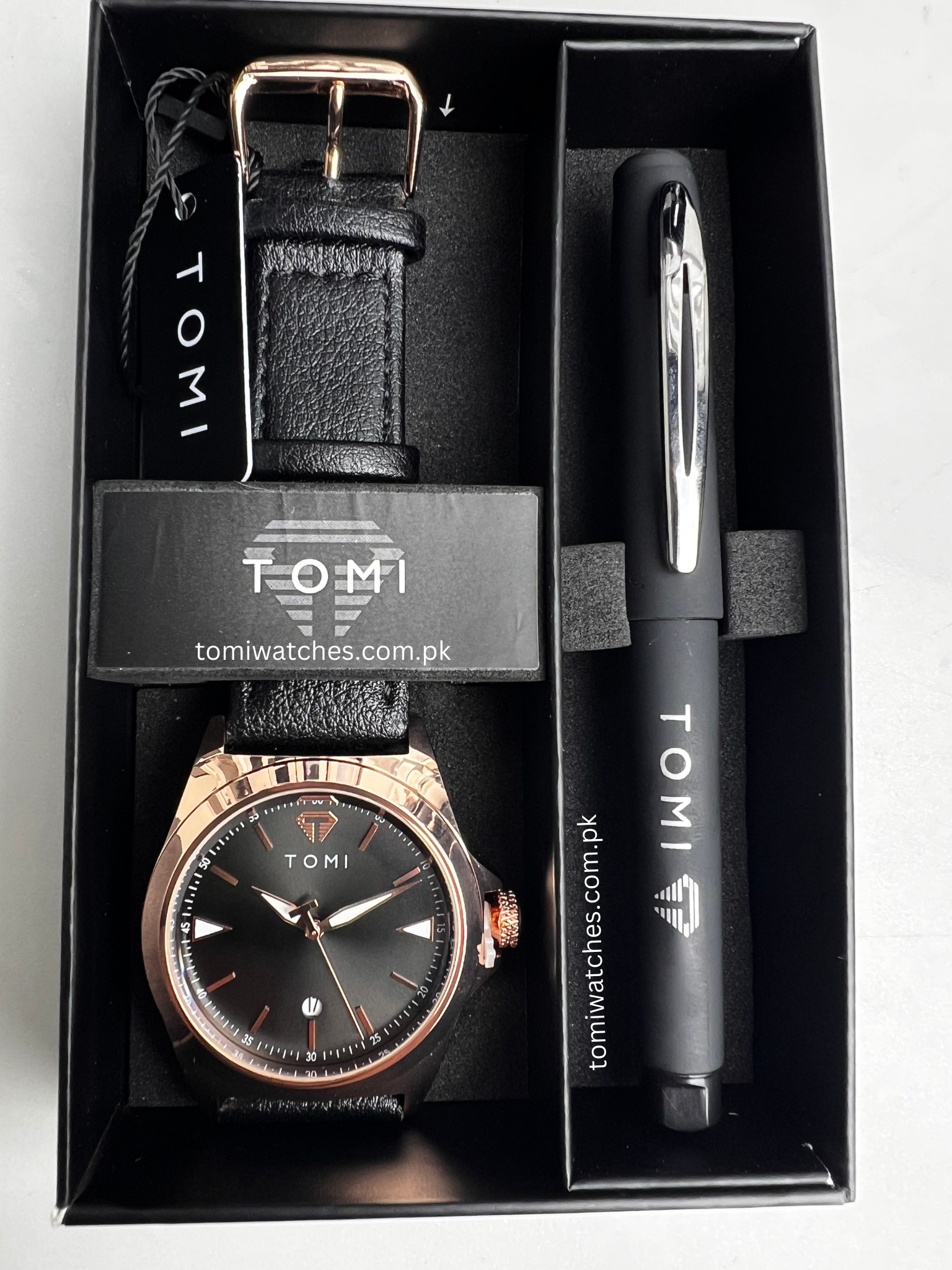 TOMI T-041 Business Watch with Pen Gift Set - Tomi Watches