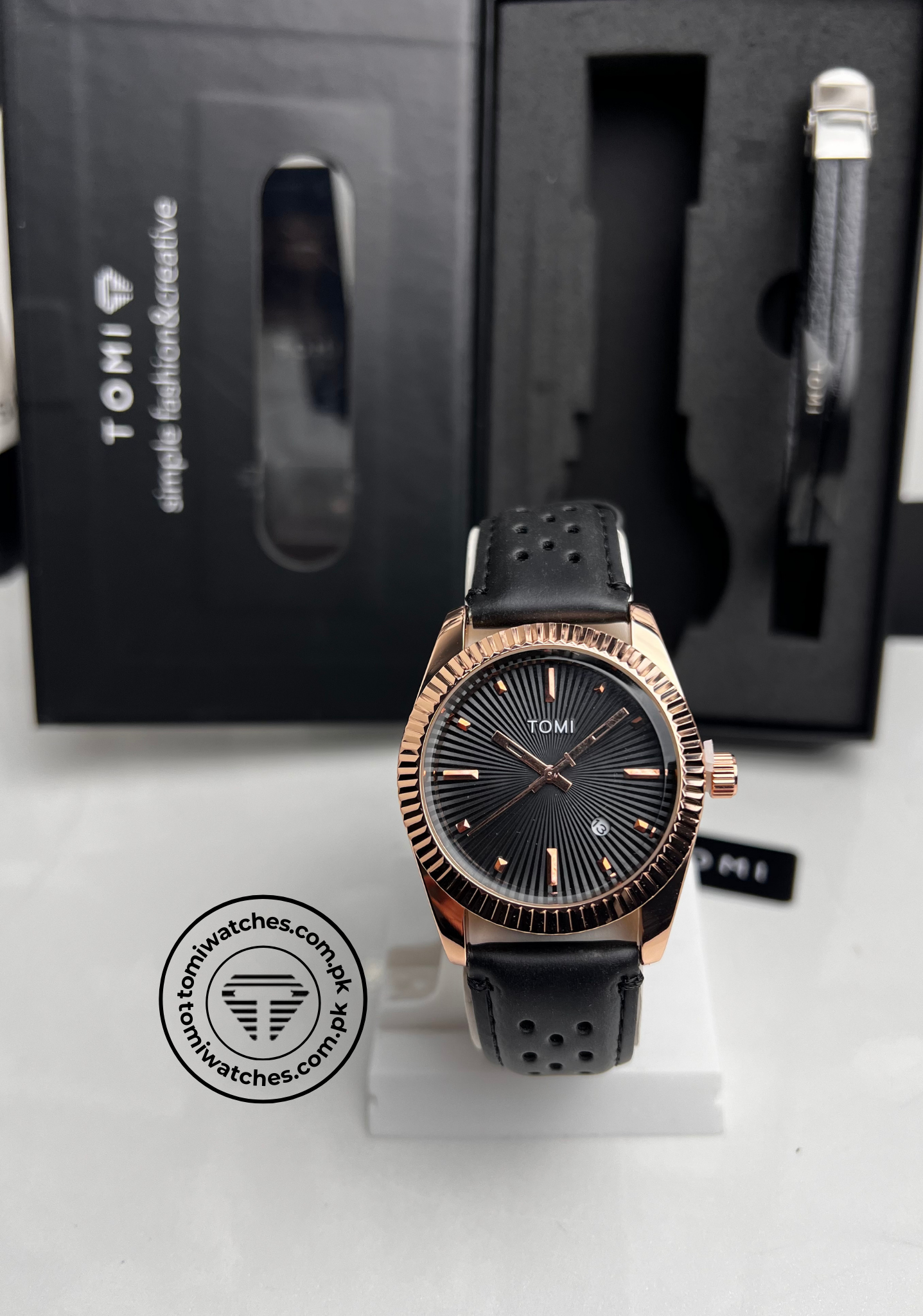 TOMI T-098 Stylish Men's Watch & Bracelet Gift Set - Tomi Watches