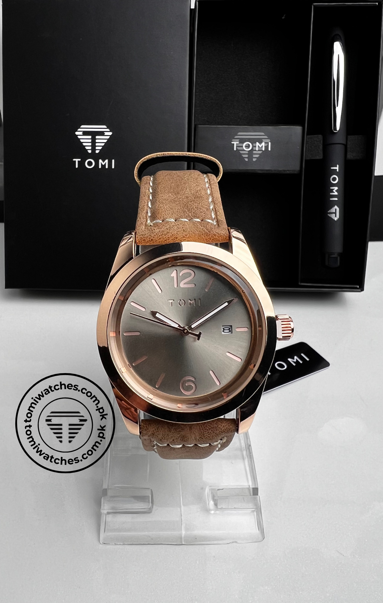 TOMI T-095 Men's Watch with Pen Gift Set - Tomi Watches