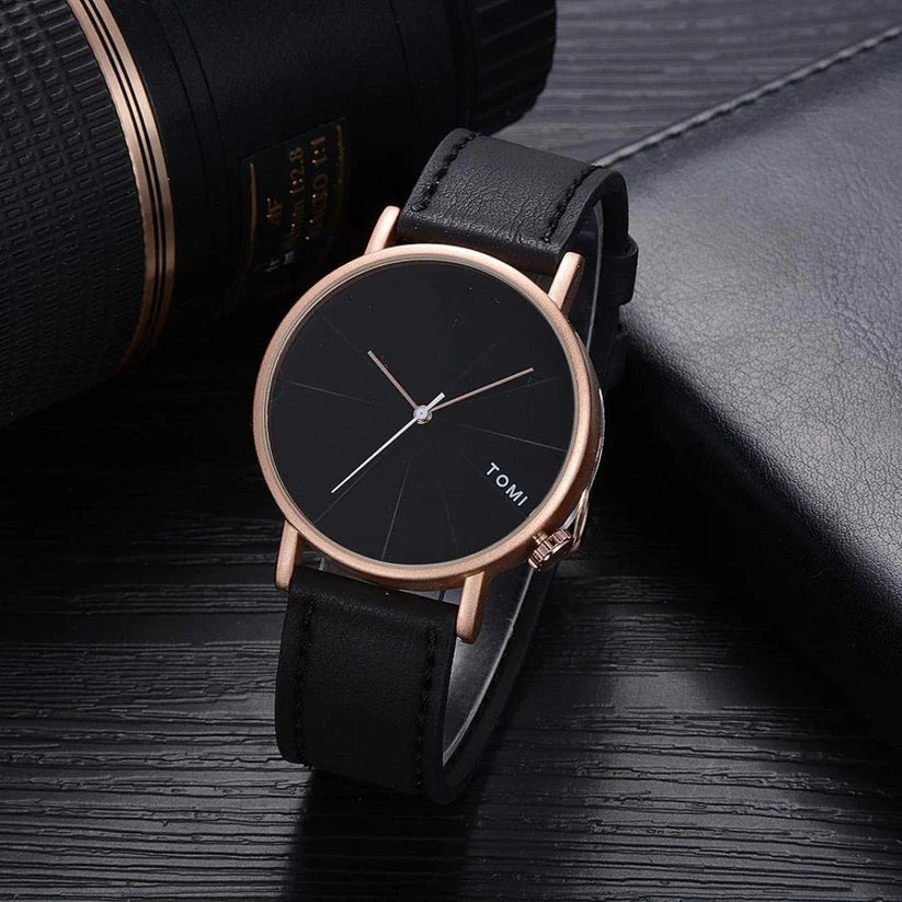 TOMI T-082 Quartz Slim Round Dial Watch - Tomi Watches