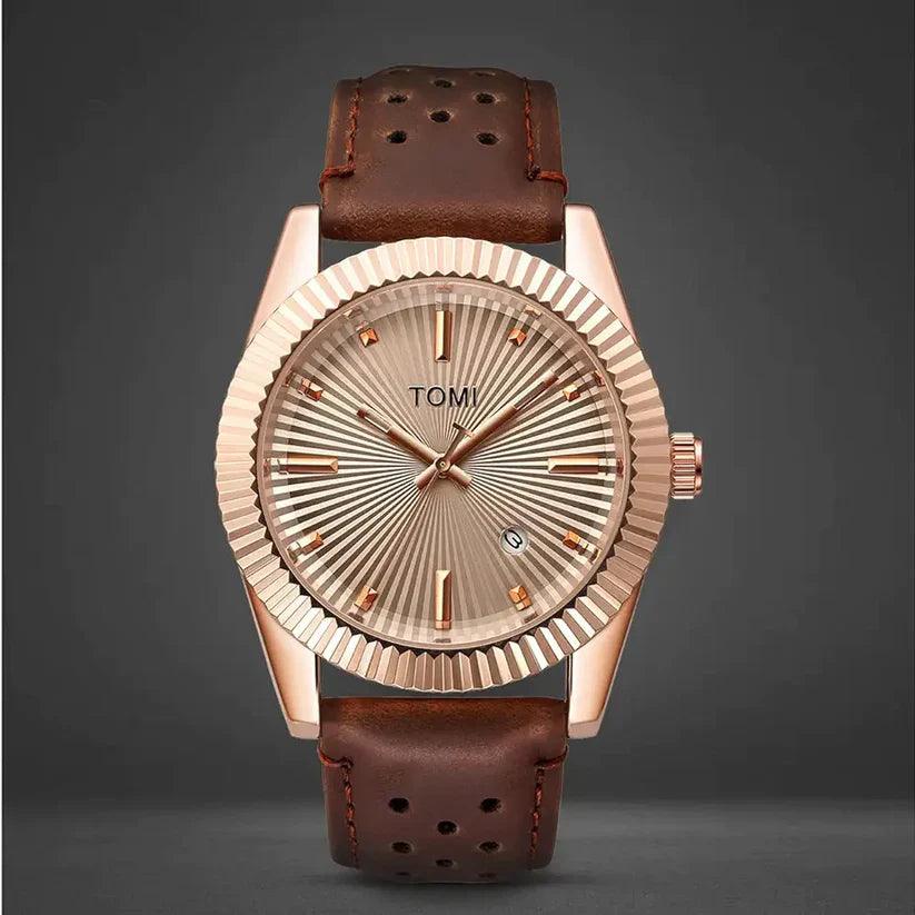 Brown Gold TOMI T-098 Men's Watch - Tomi Watches